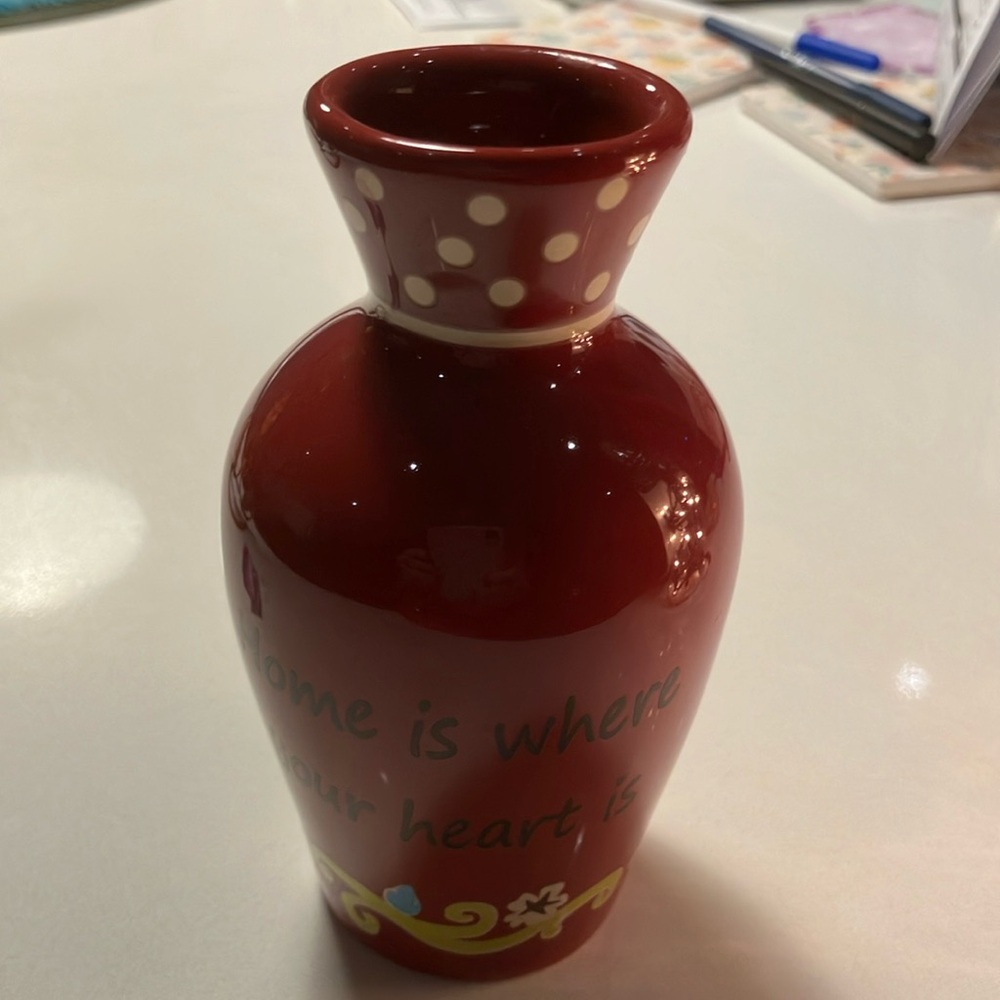 Mint Condition Kirklands Rust Ceramic Small Vase 5” Tall